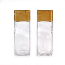 kitchen 100ml empty square Seasoning spice salt pepper glass bottles with plastic cap